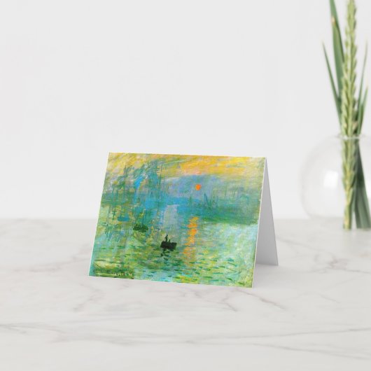 Monet Impressionism Sunrise Note Card カード (正面)