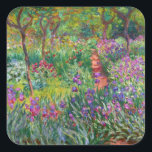 Monet Iris Garden at Giverny Stickers スクエアシール<br><div class="desc">GibernyのMonet Iris Gardenのステッカー。キャンバスに油絵1899.ジヴェルニーのアイリスガーデンは、モネで最も愛されるカラフルの一つである。パープル鮮やか、レッド、グリーン、ブルーの使用は、このモネのキャリアのこの豊かな時代から最もダイナミックな印象派の作品の一つとなっている。クロー素晴らしド・モネのファンへの贈り物、印象派、花絵、芸術フランスの。</div>