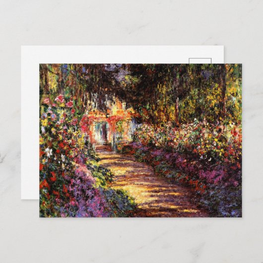 Monet - Pathway in Monet's Garden at Giverny ポストカード (正面/裏面)