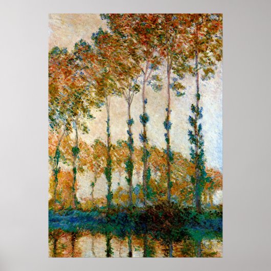 Monet - Poplars on Banks of River Epte in Autumn ポスター (正面)