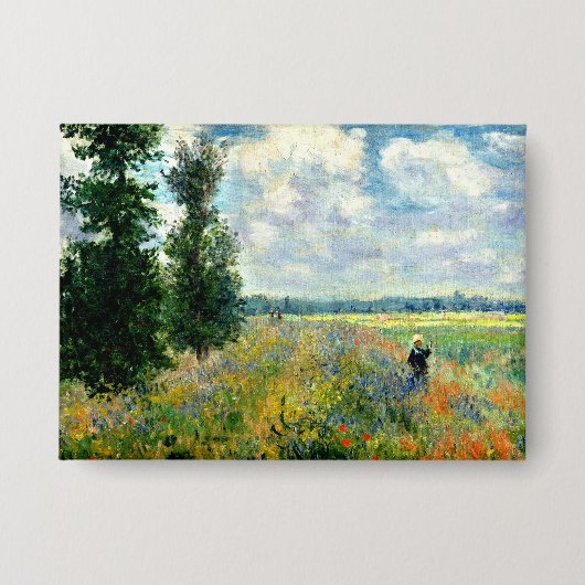 Monet - Poppy Field, Argenteuil 缶バッジ (正面)