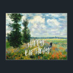 Monet - Poppy Field, Argenteuil,誕生日応答 ポストカード<br><div class="desc">Claude Monet 1875の絵画、Poppy Field、Argenteuil、カスタム設計はがき。ハッピーバースデー!</div>
