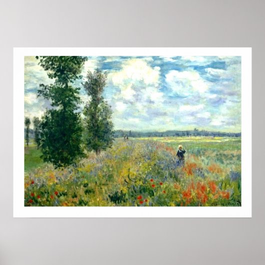 Monet Poppy Field Poster 28x20 ポスター (正面)