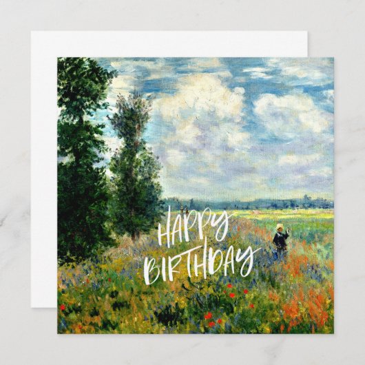 Monet - Poppy Fields, Argenteuil -誕生日の願い (正面/裏面)