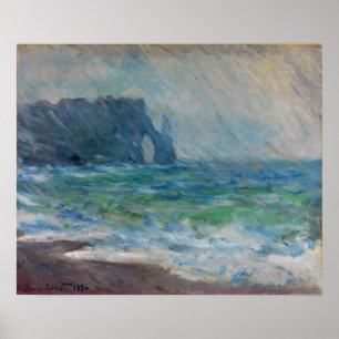 Monet - Rainfall Etretat ポスター