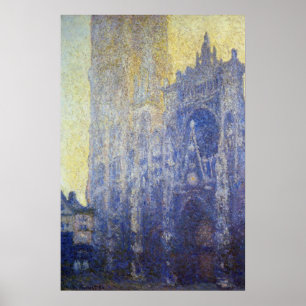 Monet - Rouen Cathedral The Portal Morning Effect ポスター