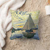 Monet, Sailboat at le Petit Gennevilliers, クッション (ブランケット)