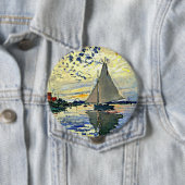 Monet - Sailboat at le Petit Gennevilliers 缶バッジ (インサイチュ)