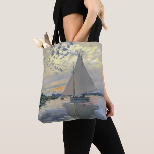 Monet Sailboat French Impressionism Classic Art トートバッグ (クローズアップ)