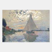 Monet Sailboat French Impressionism Classic Art ラッピングペーパーシート (正面)