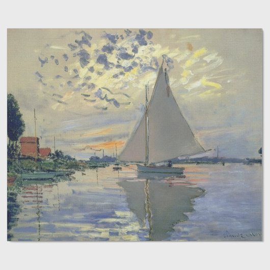 Monet Sailboat French Impressionism Classic Art ラッピングペーパー (フラット)
