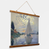 Monet Sailboat French Impressionism Classic Art 吊り下げ型タペストリー (傾斜あり)