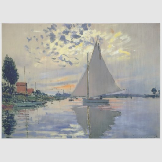 Monet Sailboat French Impressionism Classic Art 薄葉紙 (正面)