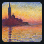 Monet - San Giorgio Maggiore at Dusk, スクエアシール<br><div class="desc">サン・ジョルジョ・マッジョーレ(デュスク、印象派絵画のClaude Monet、1908)</div>