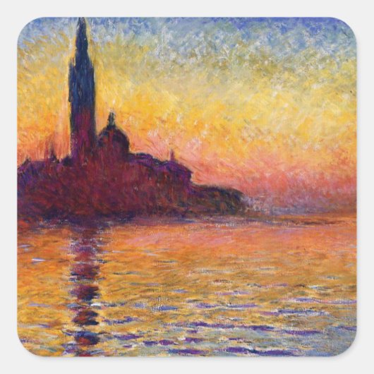 Monet - San Giorgio Maggiore at Dusk, スクエアシール (正面)