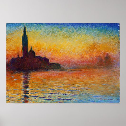 Monet - San Giorgio Maggiore At Dusk 1908 ポスター (正面)