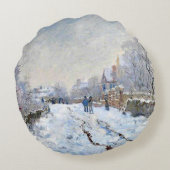 Monet - Snow Scene at Argenteuil ラウンドクッション (裏面)