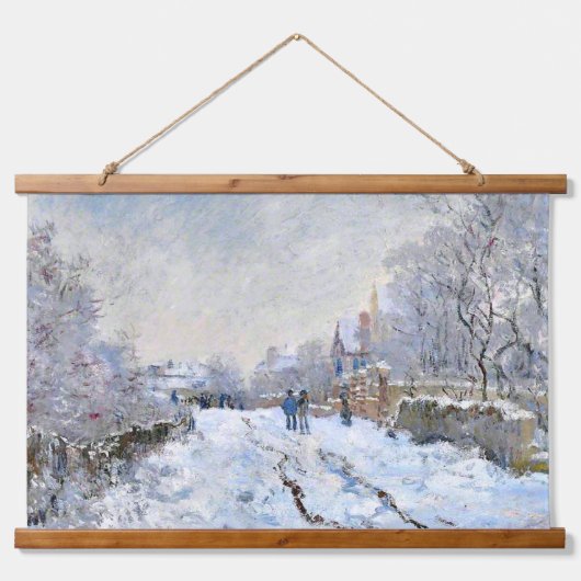 Monet - Snow Scene at Argenteuil 吊り下げ型タペストリー (正面)