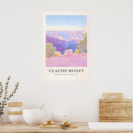 Monet Style Grand Canyon Print French Pastel Wall ポスター (キッチン)