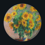 Monet Sunflowers マグネット<br><div class="desc">Magnet featuring Claude Monet’s oil painting Bouquet of Sunflowers (1881). Beautiful sunflowers in a blue vase atop a red table. A great gift for fans of impressionism and French art.</div>