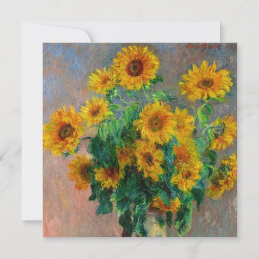 Monet Sunflowers 招待状 (正面)