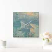 Monet Sunrise Sailing Clock スクエア壁時計 (ホーム)