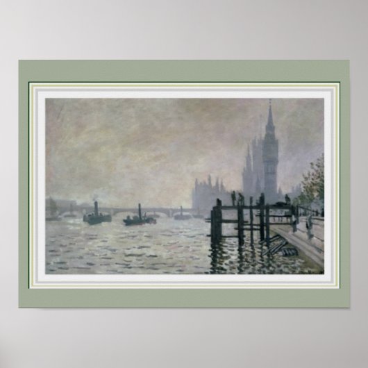 Monet Thames Below Westminster 16 x 12ポスター ポスター (正面)