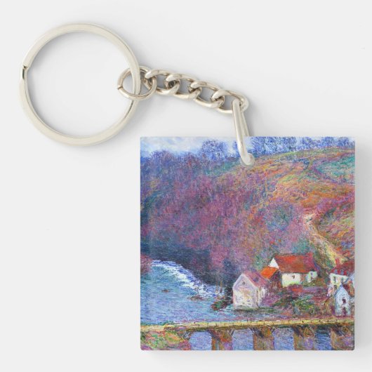 Monet - The Grande Creuse by the Bridge at Vervy キーホルダー (正面)