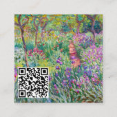 Monet - The Iris Garden at Giverny - QR Code スクエア名刺 (正面)