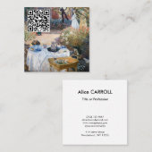 Monet - The Luncheon, Decemical panel - QR Code スクエア名刺 (正面/裏面)