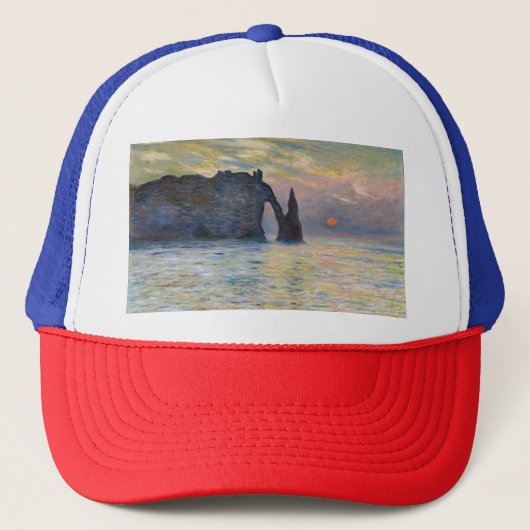 Monet - The Manneport, Cliff at Etreat, Sunset キャップ (正面)