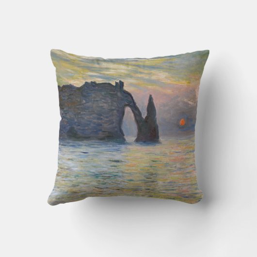 Monet - The Manneport, Cliff at Etreat, Sunset クッション (裏面)