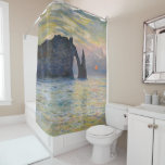 Monet - The Manneport, Cliff at Etreat, Sunset シャワーカーテン<br><div class="desc">The Manneport,  Cliff at Etretat,  Sunset / Etretat,  soleil couchant - Claude Monet,  1883</div>