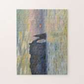 Monet - The Manneport, Cliff at Etreat, Sunset ジグソーパズル (縦)