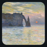 Monet - The Manneport, Cliff at Etreat, Sunset スクエアシール<br><div class="desc">The Manneport,  Cliff at Etretat,  Sunset / Etretat,  soleil couchant - Claude Monet,  1883</div>