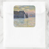 Monet - The Manneport, Cliff at Etreat, Sunset スクエアシール (バッグ)