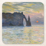 Monet - The Manneport, Cliff at Etreat, Sunset スクエアペーパーコースター<br><div class="desc">The Manneport, Cliff at Etretat, Sunset / Etretat, soleil couchant - Claude Monet, 1883</div>