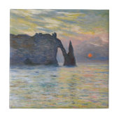 Monet - The Manneport, Cliff at Etreat, Sunset タイル (正面)