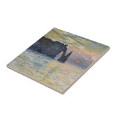 Monet - The Manneport, Cliff at Etreat, Sunset タイル (側面)