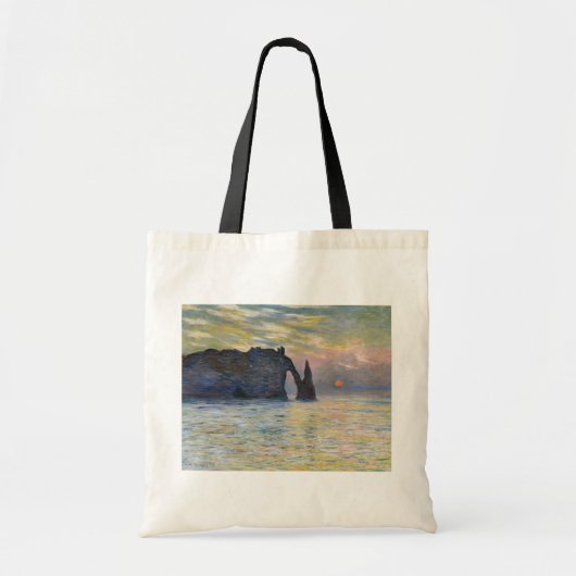 Monet - The Manneport, Cliff at Etreat, Sunset トートバッグ (正面)