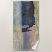 Monet - The Manneport, Cliff at Etreat, Sunset ビーチタオル (正面)