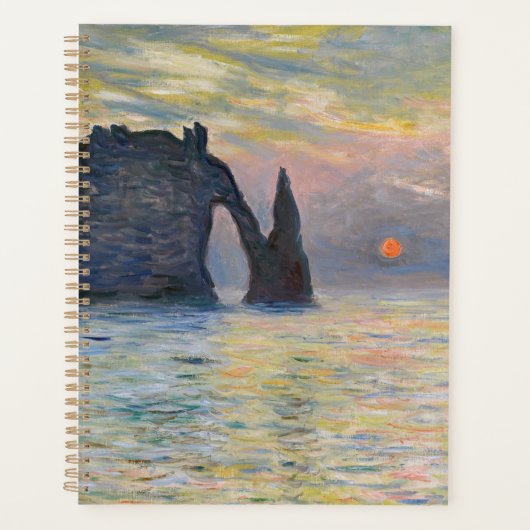 Monet - The Manneport, Cliff at Etreat, Sunset プランナー手帳 (正面)