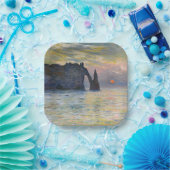 Monet - The Manneport, Cliff at Etreat, Sunset ペーパープレート (パーティー)