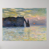 Monet - The Manneport, Cliff at Etreat, Sunset ポスター (正面)
