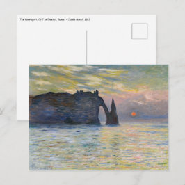 Monet - The Manneport, Cliff at Etreat, Sunset ポストカード