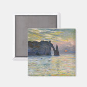 Monet - The Manneport, Cliff at Etreat, Sunset マグネット (正面/裏面)