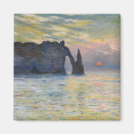 Monet - The Manneport, Cliff at Etreat, Sunset マグネット