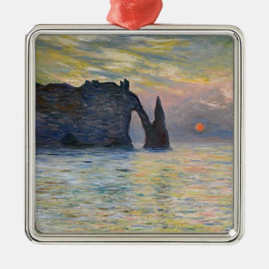 Monet - The Manneport, Cliff at Etreat, Sunset メタルオーナメント (正面)