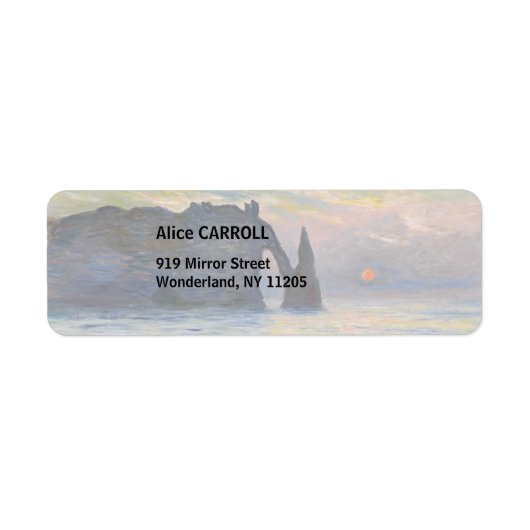 Monet - The Manneport, Cliff at Etreat, Sunset ラベル (正面)