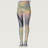 Monet - The Manneport, Cliff at Etreat, Sunset レギンス (正面)